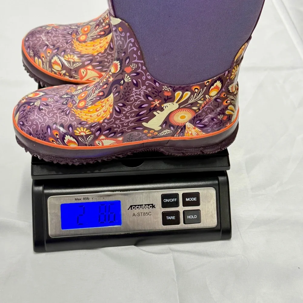 Bogs Classic Forest Purple Woodland Fox Rabbit Waterproof Boots Youth 1
